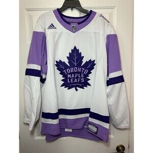 Size 54 Adidas Toronto Maple Leafs Hockey Fights Cancer Jersey NHL Primegreen